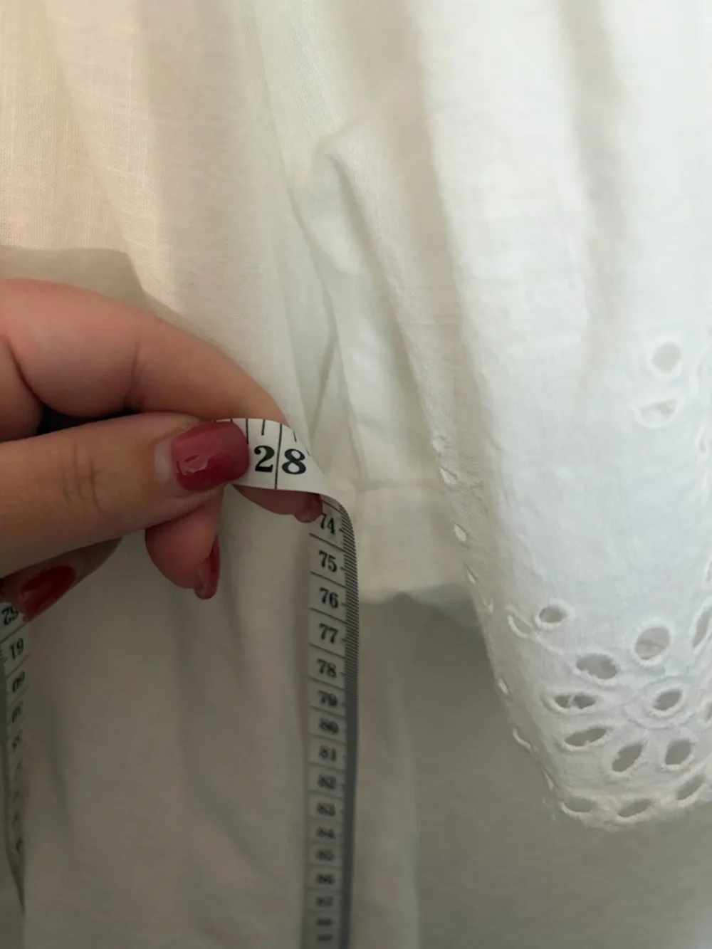 Free People White Broderie Anglaise V-Neck Peasant Top - Picture 4 of 5